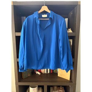 Vintage Pendleton Country Sophisticates Blue Blouse Size 16